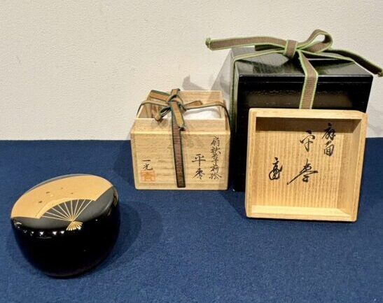 清瀬一光 作 『扇秋草蒔絵 平棗』 ｜骨董品買取 緑和堂