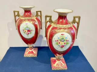 紅珊瑚花瓶稲嶺盛吉琉球ガラス沖縄現代名工