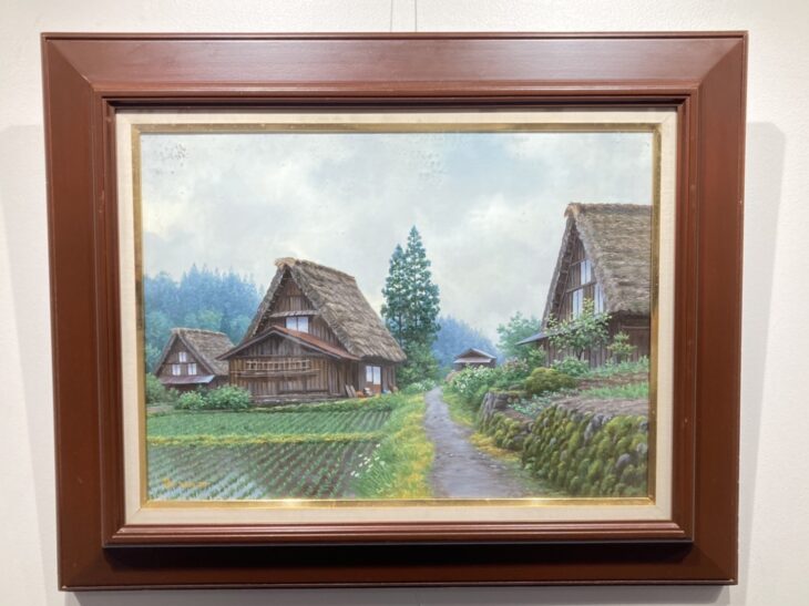 金子東日和 一枚の繪【遅春山峡（福島県下郷町）】油彩 8号 金子東日和