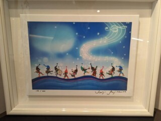 藤城清治 こびとの音楽隊 作家直筆サイン 影絵 風景画 絵本作家 版画 絵画