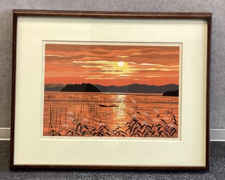 井堂雅夫 作 『奥琵琶湖』 ｜骨董品買取 緑和堂