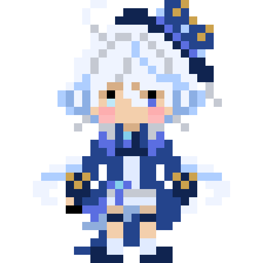 原神「フリーナ」のドット絵イラスト フリー素材 | シンプルなフリー