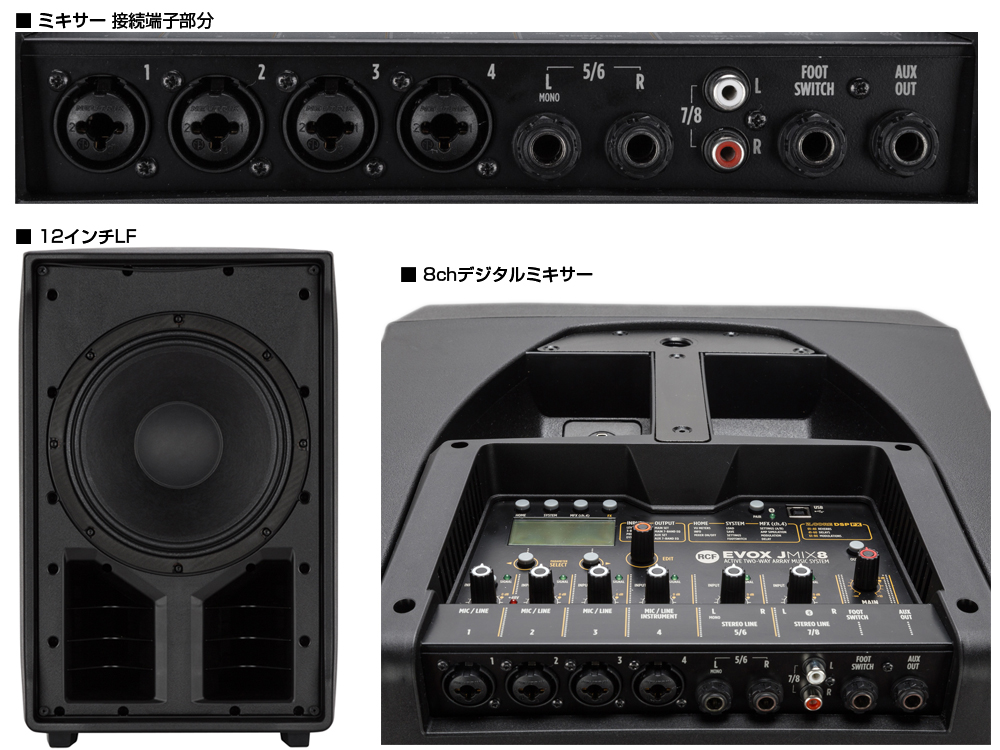 RCF アールシーエフ EVOX JMIX8 /ブラック (1台) ◇ 8chデジタル