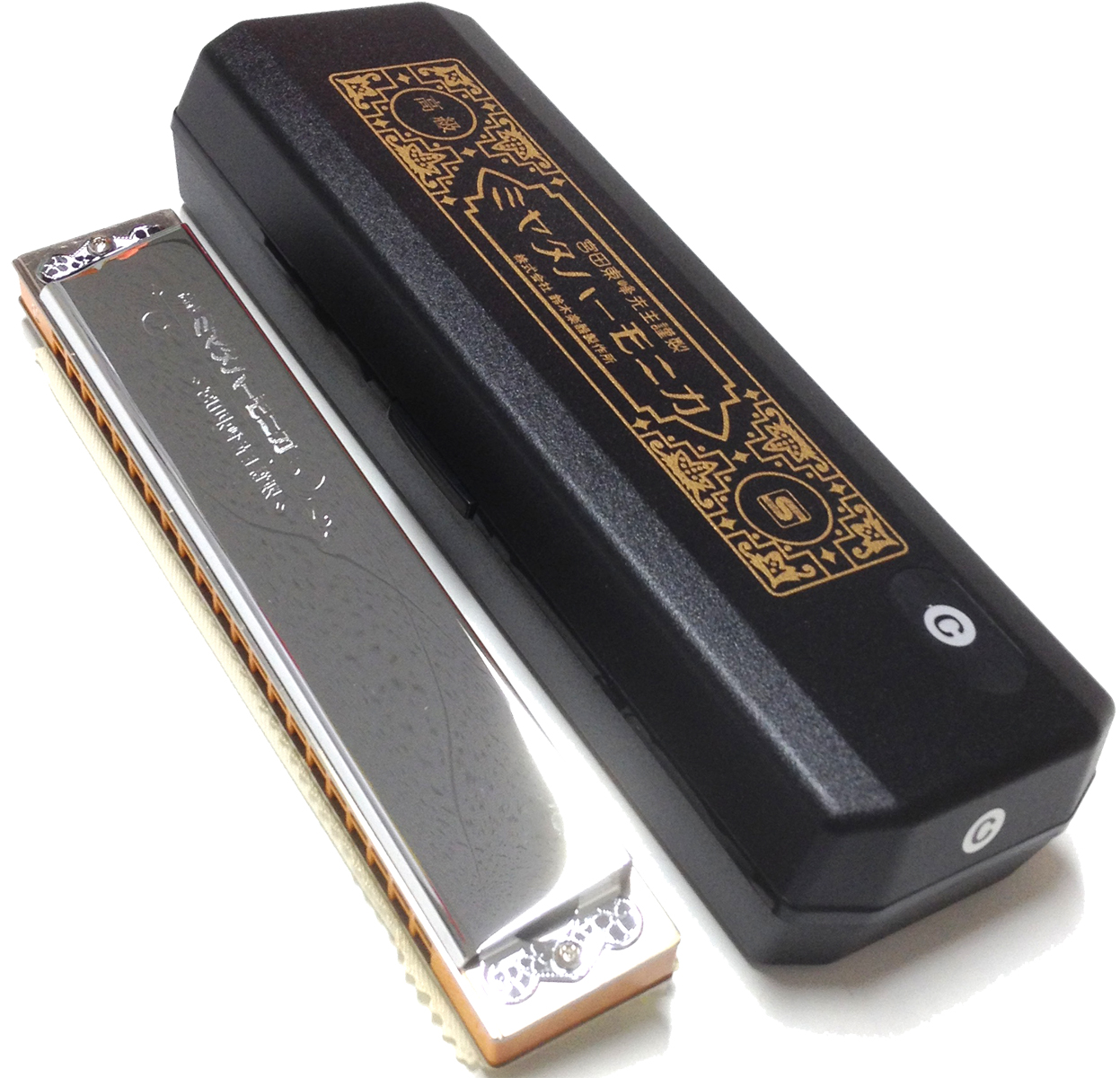 SUZUKI スズキ MH-21 C調 複音ハーモニカ 高級ミヤタ 21穴 木製ボディ