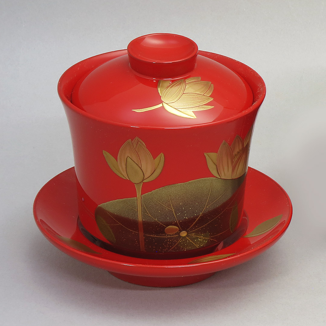 赤い花柄の漆器 蒔絵 膳 10客 赤い花柄の漆器 蒔絵 膳 10客