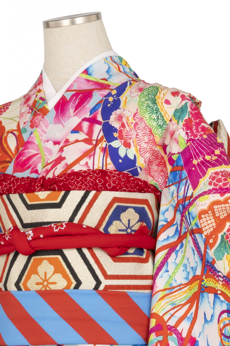 子供きもの 四ツ身帯セット ブランド：ICHIHA アンティーク着物復刻