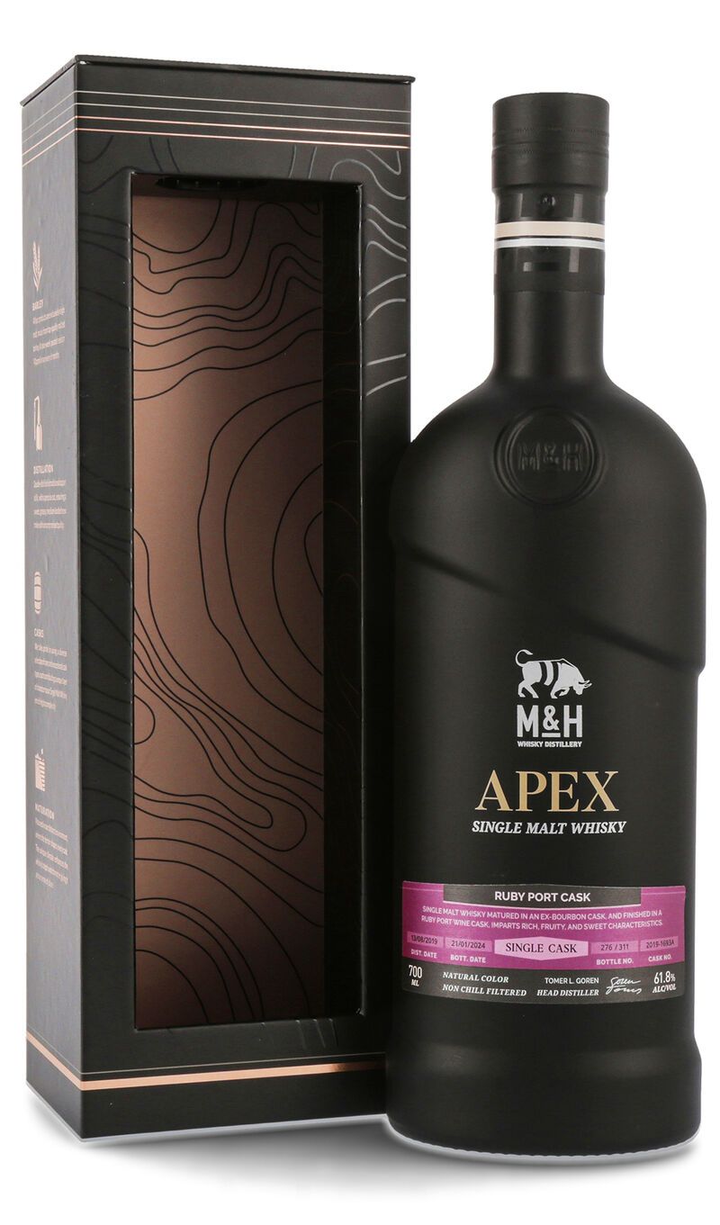 ウイスキー M&H APEX SINGLE CASK RUBY PORT CASK ウイスキー M&H APEX