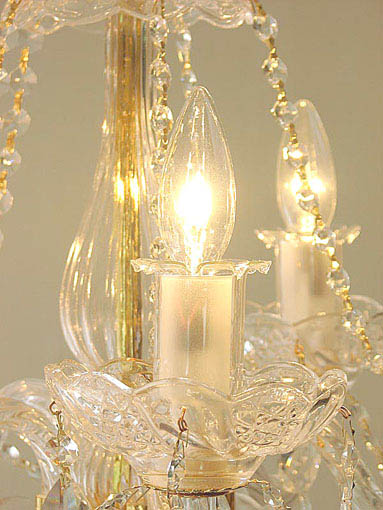 シャンデリア クリスタル プリンセスティアラ 8灯 ピンクドロップ