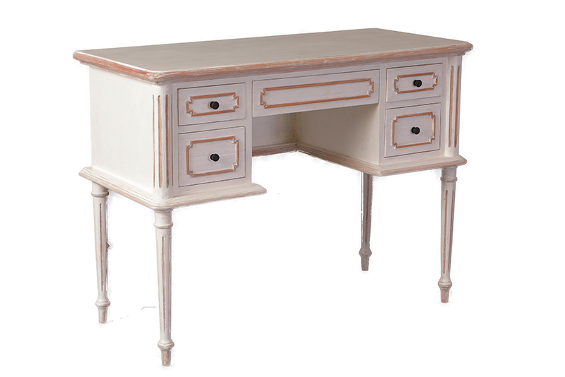 シャビーシック デスク 学習机 キャロル アンティークホワイト ラ