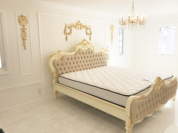 アンティークフランス ルイ16世式天蓋ベッド イタリア額装 マリー