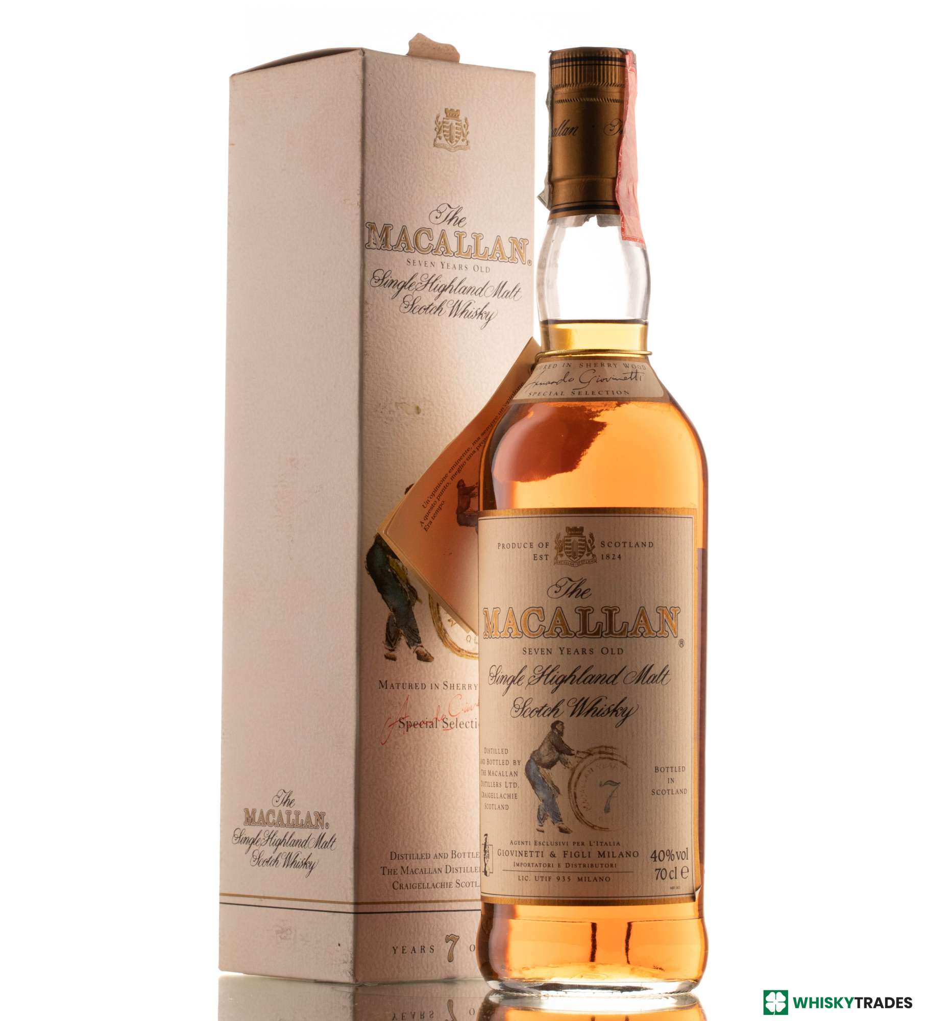 MACALLAN 7 YEARS OLD 40% ARMANDO GIOVINETTI SPECIAL SELECTION 1990S