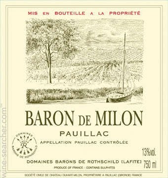 Chateau Duhart-Milon 'Baron de Milon', Pauillac, France | prices