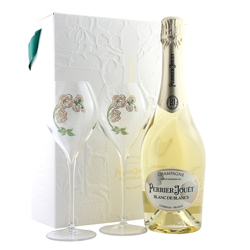 Perrier-Jouët Blanc de Blancs With Two Flute Gift Set - Buy Online