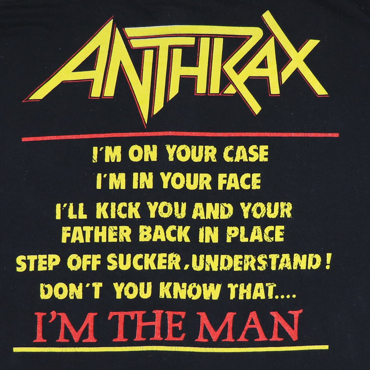 Vintage 1987 Anthrax I'm The Man Shirt – WyCo Vintage