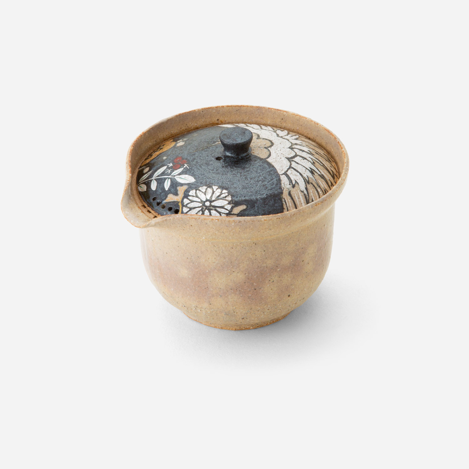 茶碗□鉄釉 筒茶碗 三冝庵 越泉達 越前 お泉水窯 抹茶碗 作家物 古美術