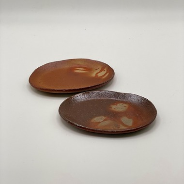相馬美鶴作 備前焼 豆皿セット 2枚組 備前焼陶吉は人間国宝作品から