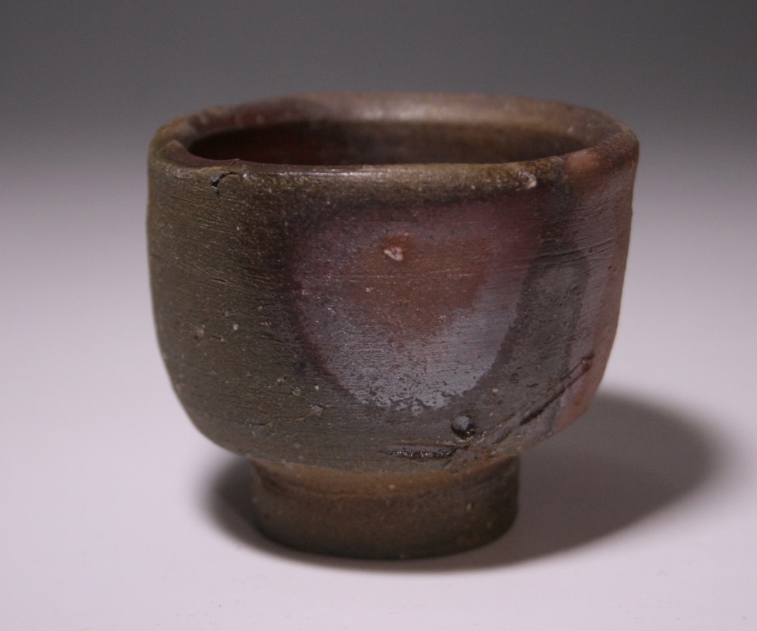 備前焼吉本正、皿、直径27cm、藤原啓の弟子