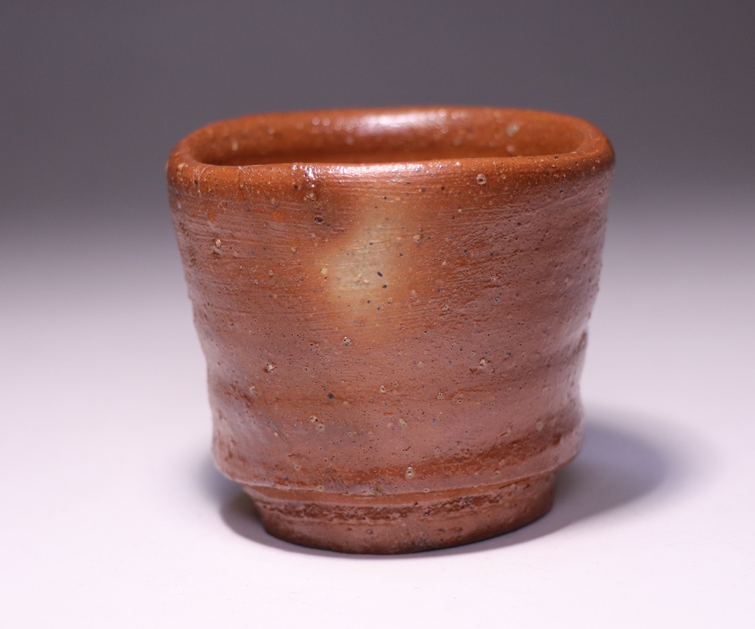 人間国宝荒川豊蔵窯虎渓山水月窯唐津焼風酒盃竹の図