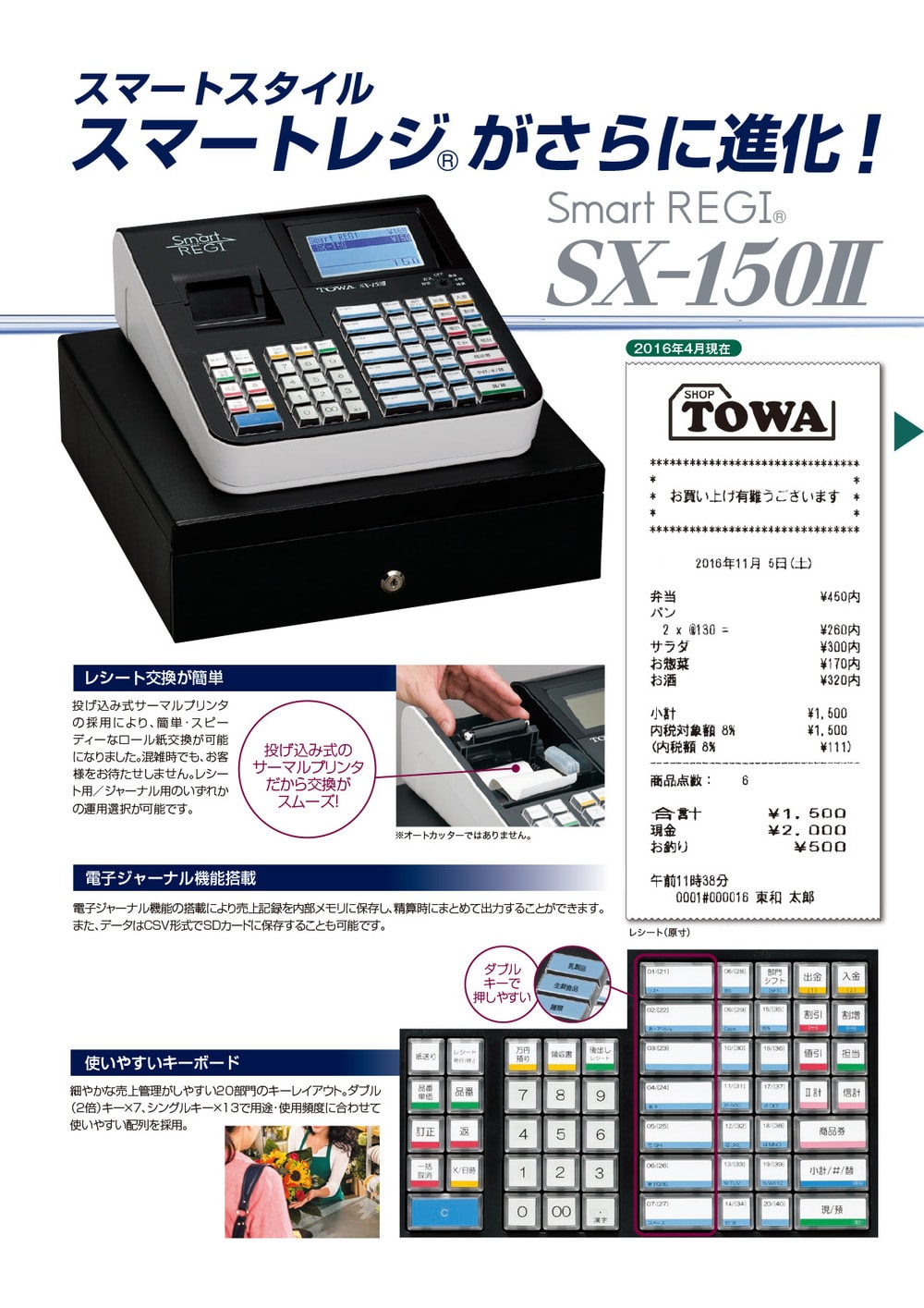 東和レジスター多摩販売のレジスターSX-150Ⅱ