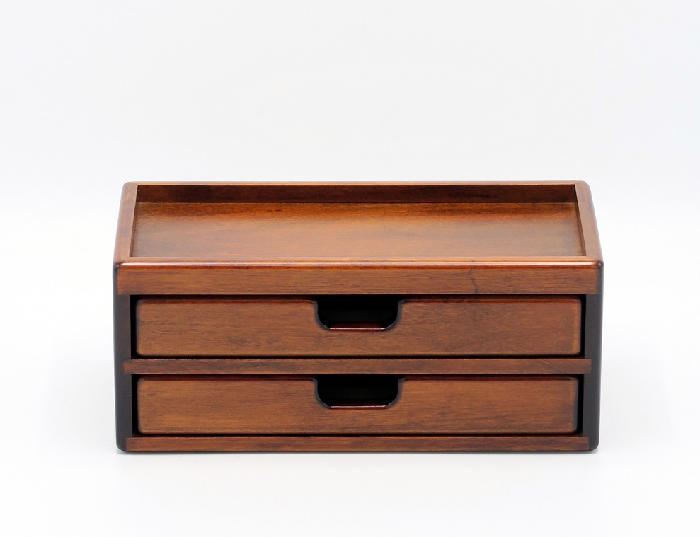 万年筆箱8 [8本入れ,引出し2段,ペン皿]