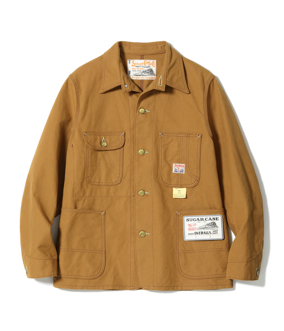 Lot No. SC15657 / 13oz. BROWN DUCK WORK COAT - SUGAR CANE