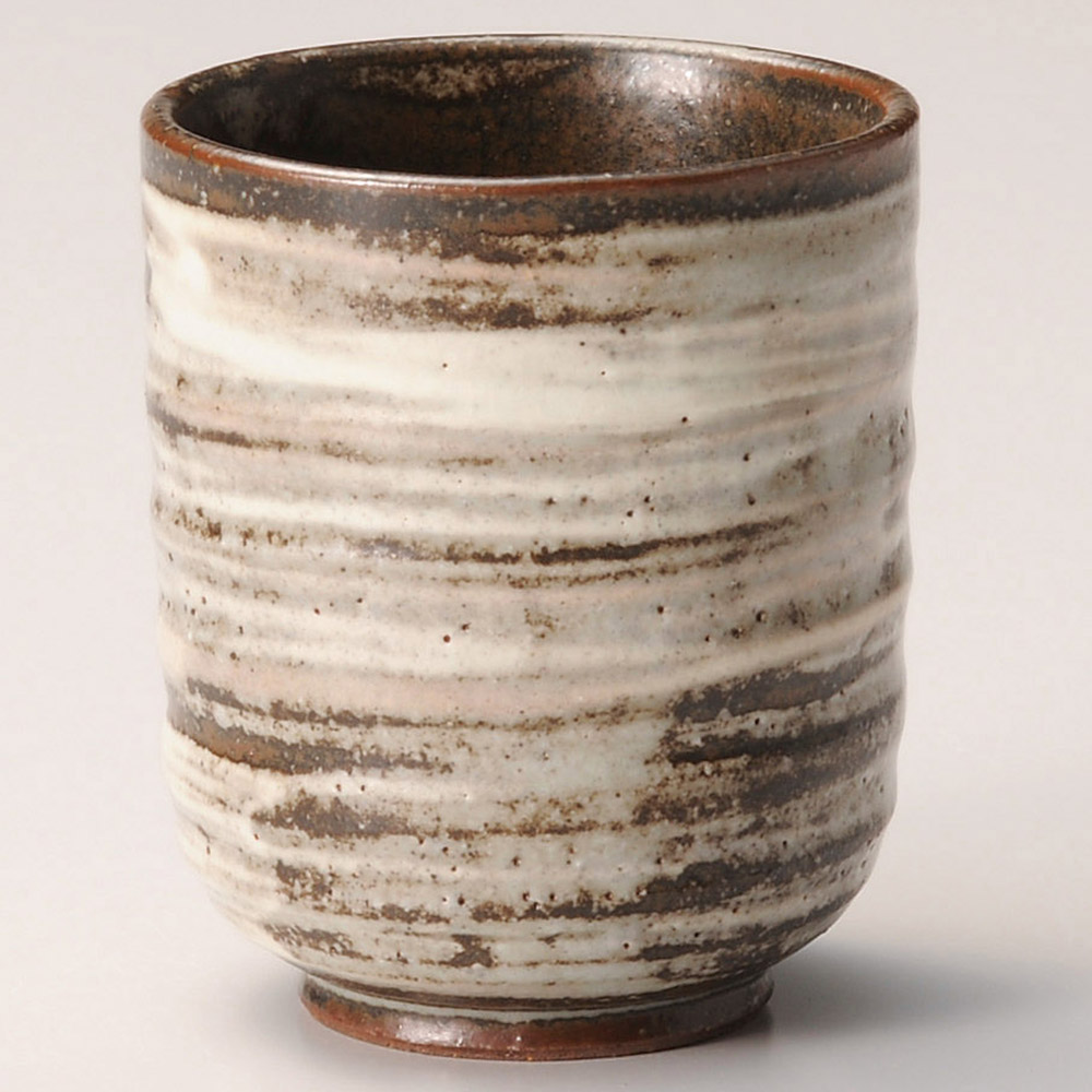 白刷毛目 湯呑（小）(長ゆのみ)|食器通販の陶磁庵