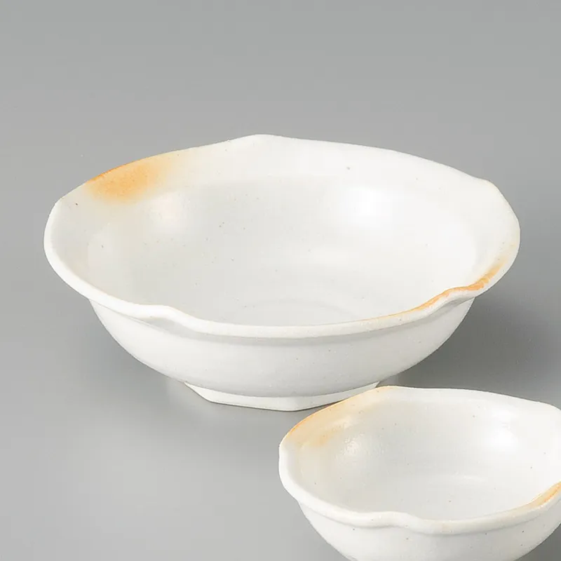 ♥美濃焼 志野 向付 五客揃い 桐箱付き 美濃焼 志野 向