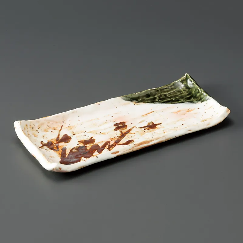 織部古木焼物皿(和風長角皿(中サイズ))|食器通販の陶磁庵