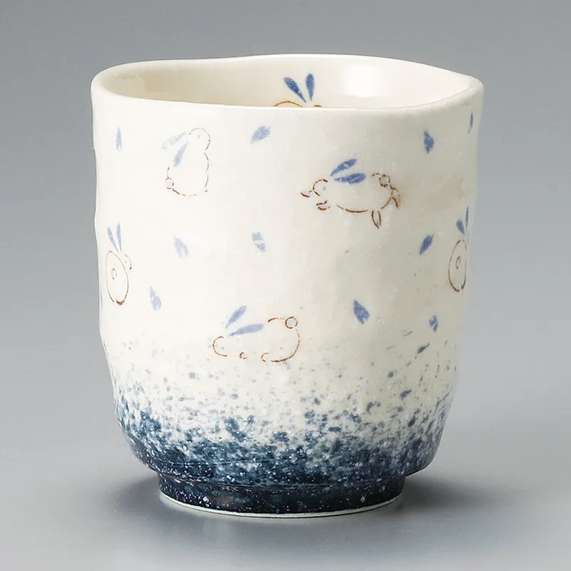 跳ねうさぎ（P）茶碗(陶器製ごはん茶碗)|食器通販の陶磁庵