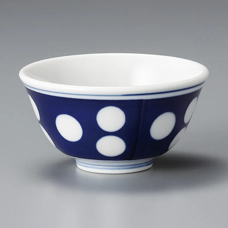 ルリ水玉厚口反千茶（和）(煎茶碗)|食器通販の陶磁庵