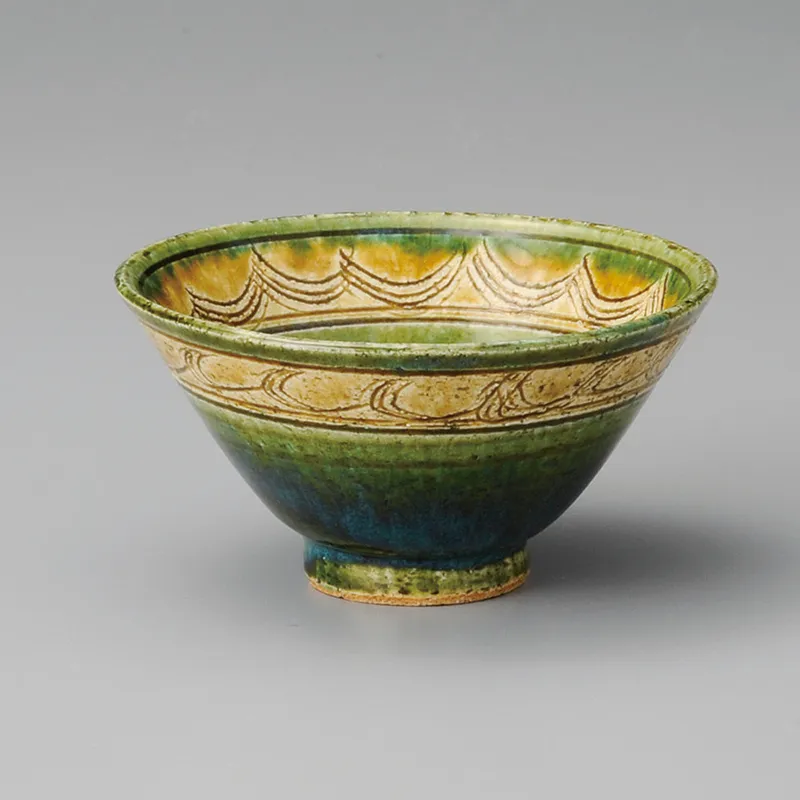 Yahoo!オークション - 希少作 アロン サイス 黄瀬戸織部茶碗 共箱・共