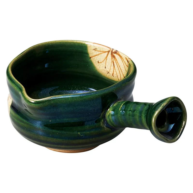 緑泥万古焼き手造り急須とお揃いの湯冷まし2点セット