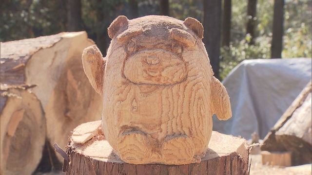 特集 | チェーンソー1本で木に命を…丸太削り出しアート作品に