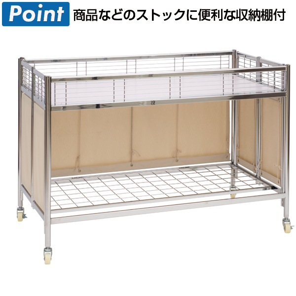 店舗什器 ワゴン ホイール付き金属フレームストレージラック 店舗什器