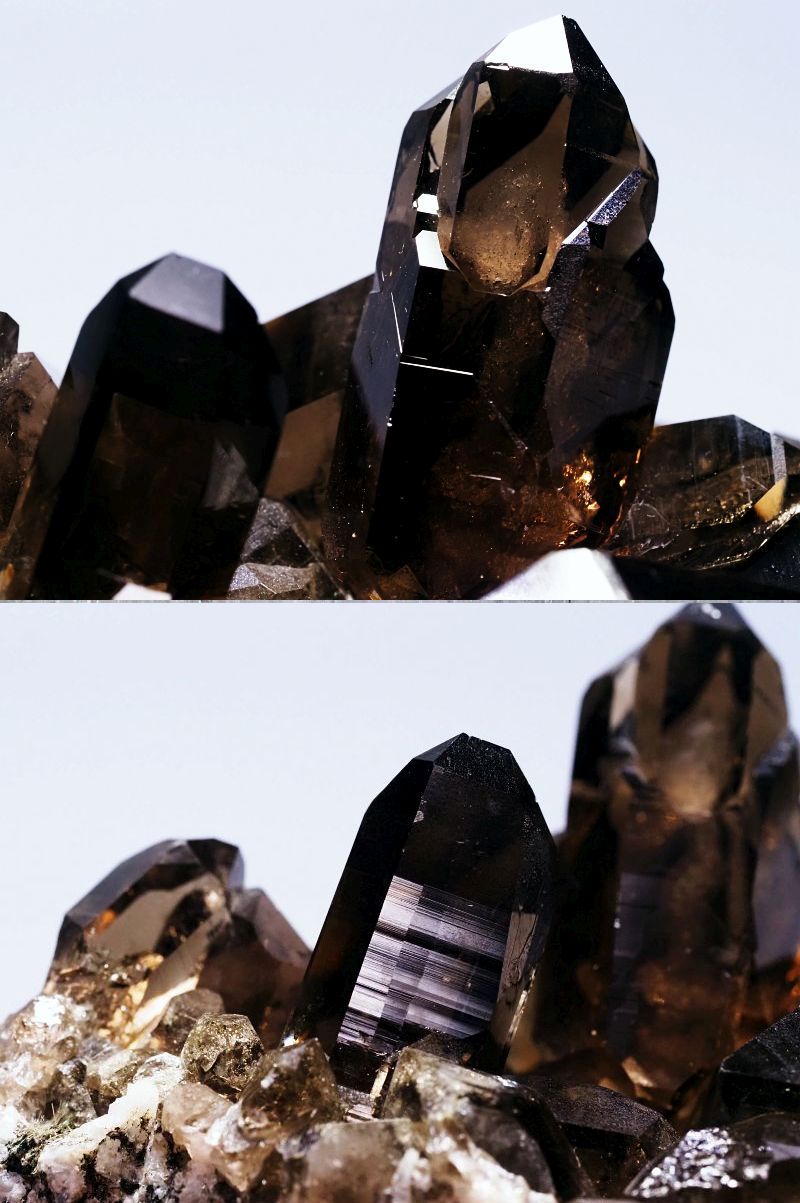 スモーキークォーツ(煙水晶)クラスター スイスアルプス水晶 381g (34-58)