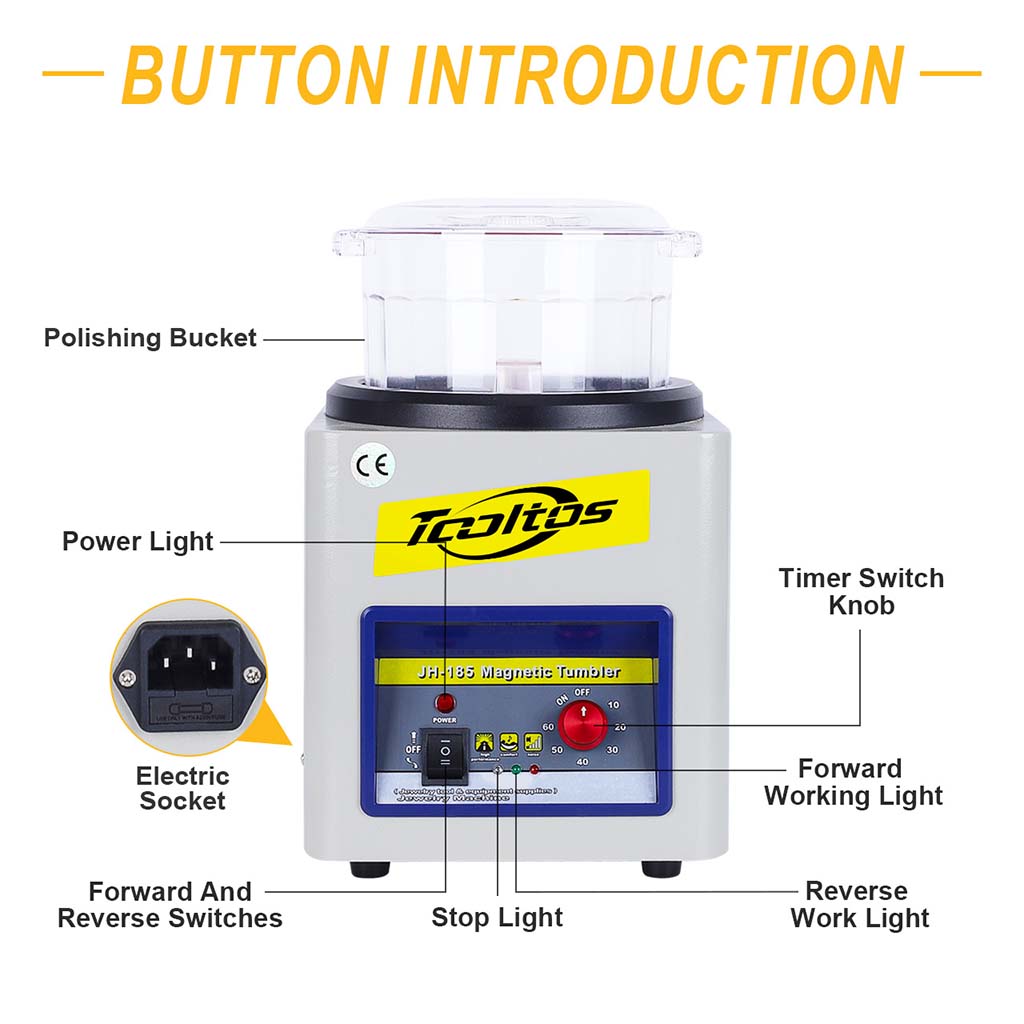 磁気バレル バレル研磨機JH-185 Magnetic Tumbler Tooltos JH-185