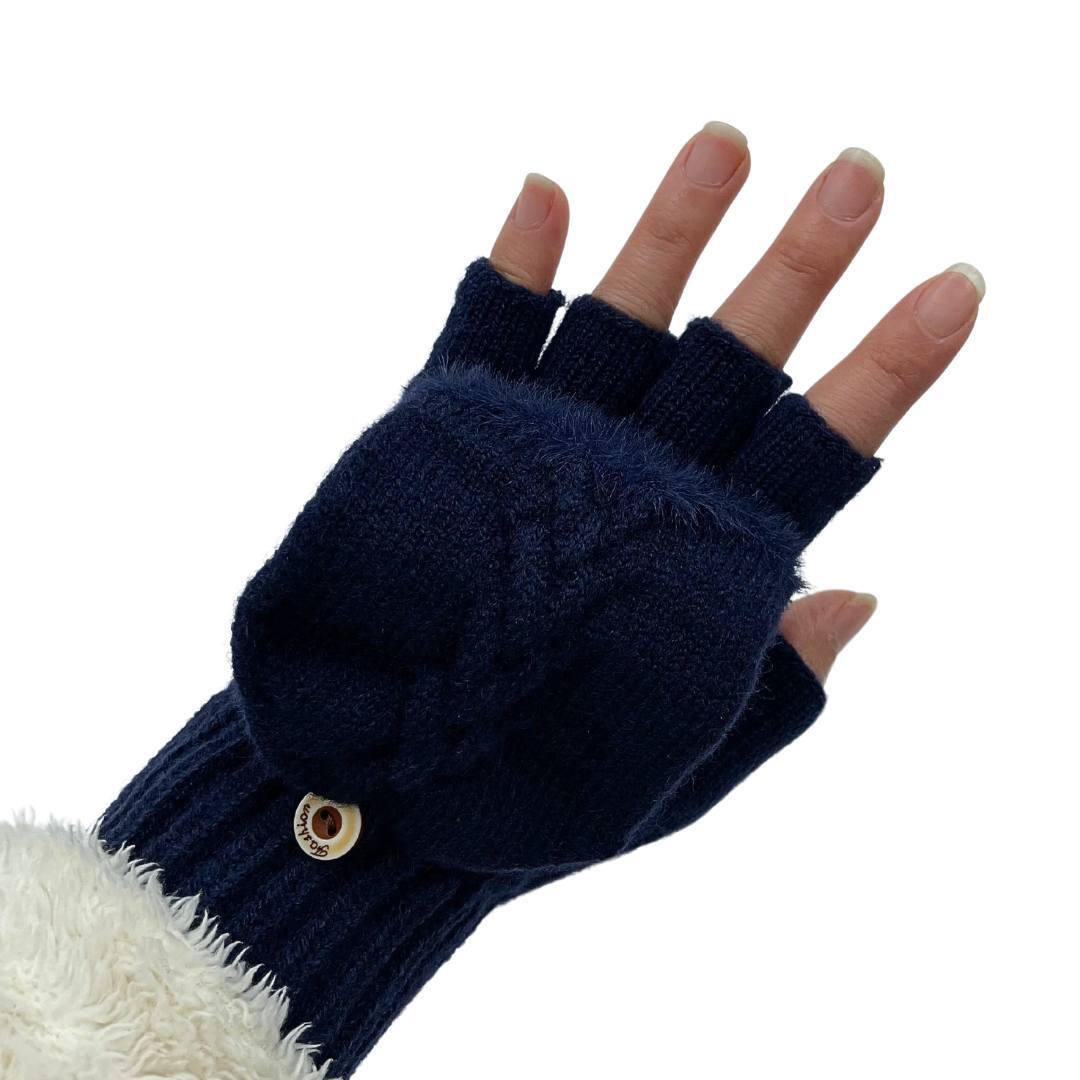 小物 N.HOOLYWOOD Fingerless Glove Navy N.HOOLYWOOD(エヌハリウッド