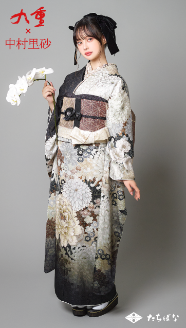九重×中村里砂の振袖-白|成人記念の新作振袖ご紹介