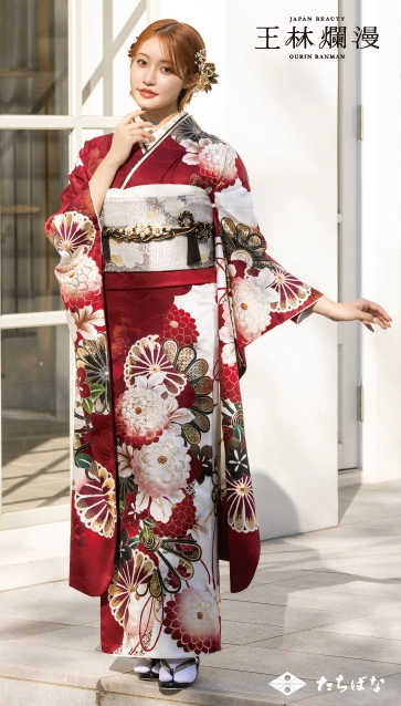 王林爛漫”の振袖-赤｜成人記念の新作振袖ご紹介 OR-326たちばな