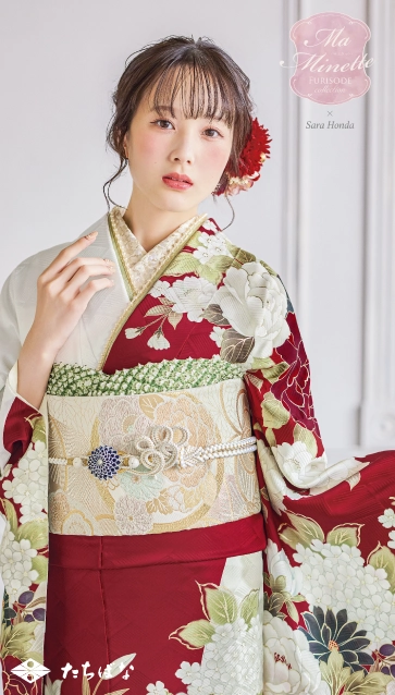 Ma Minette×本田紗来の振袖-赤|ハタチ記念の新作振袖ご