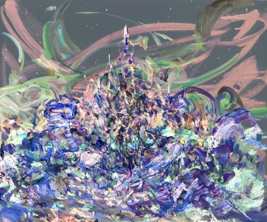 無題新人画家大塚麻世 ペリカン油彩 絵画 油絵 動物動物絵拡声器