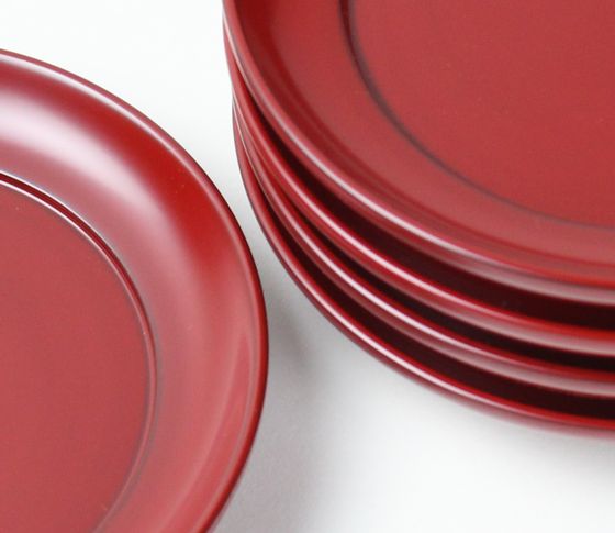 取り皿 椿皿たまり朱 5客1組 154,000円（税込） | 輪島塗の塗師屋 輪島