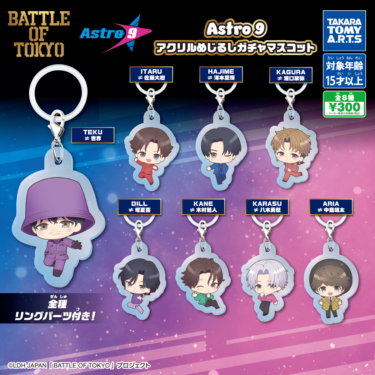 Astro9 アクリルめじるしガチャマスコット｜商品情報｜タカラトミーアーツ