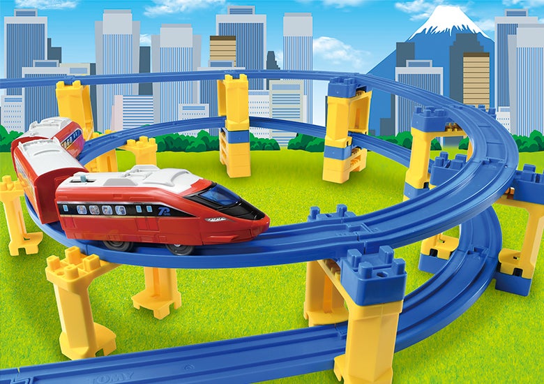 カーブでタワーを上がるレイアウト | プラレール コンシェルジュ