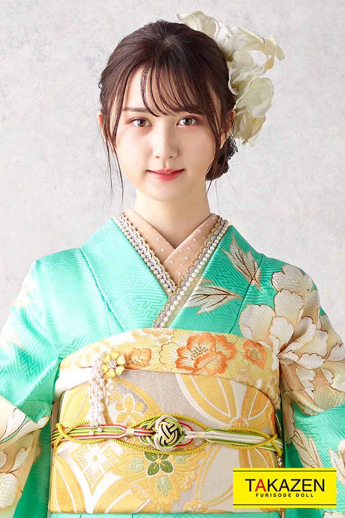 正統派古典 ミントグリーン/クリーム/グリーン(黄緑色)/淡い色 牡丹柄