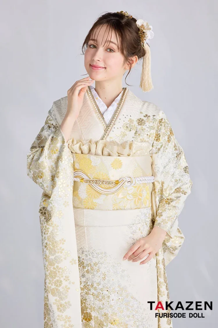 ≪早い者勝ち≫ 振袖セット 成人式 正絹 古典柄 振袖 白 S*63