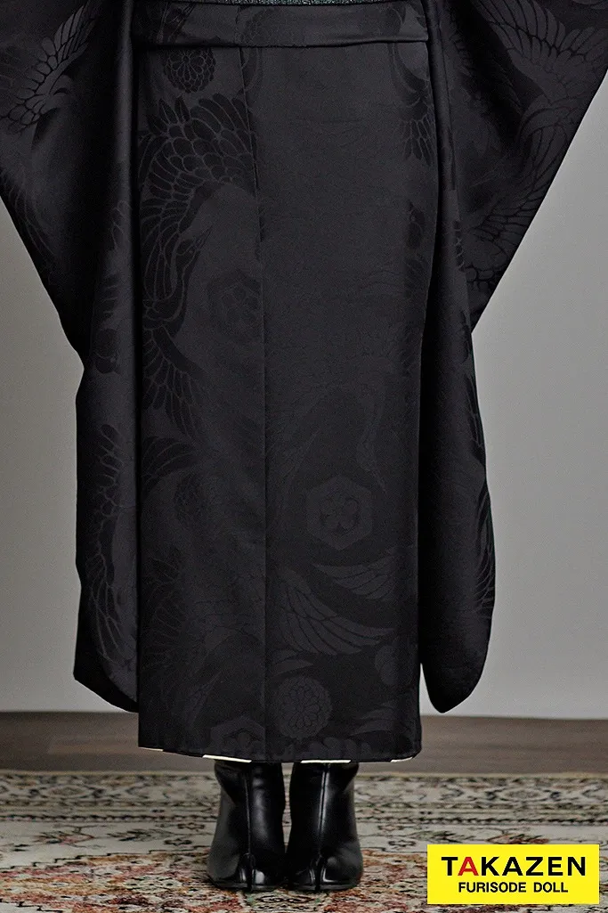 ヴィンテージスタイル 黒/ブラック 無地 大人っぽい着こなし 真っ黒