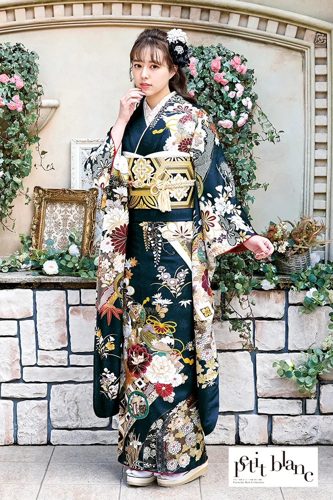 501aj82◎振袖＆袋帯 セミアンティーク 成人式 結婚式 十三参り◎