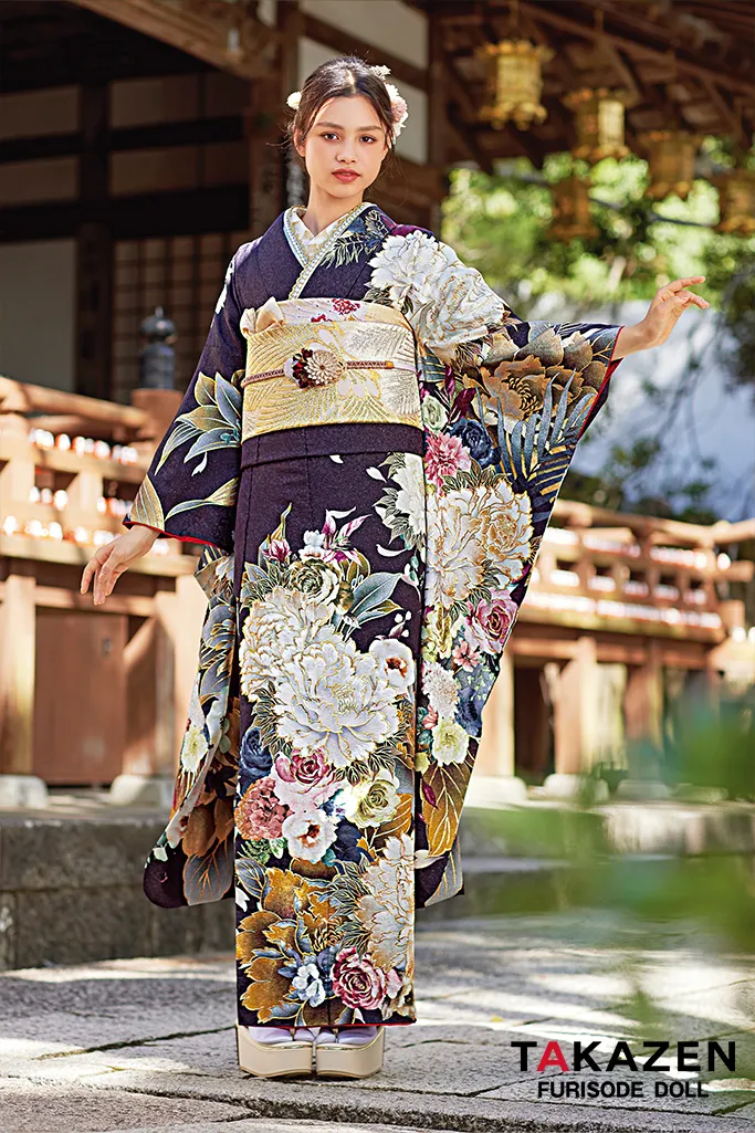 青紫牡丹振袖7点フルセット、成人式 楽天市場】【2027年成人式 1月