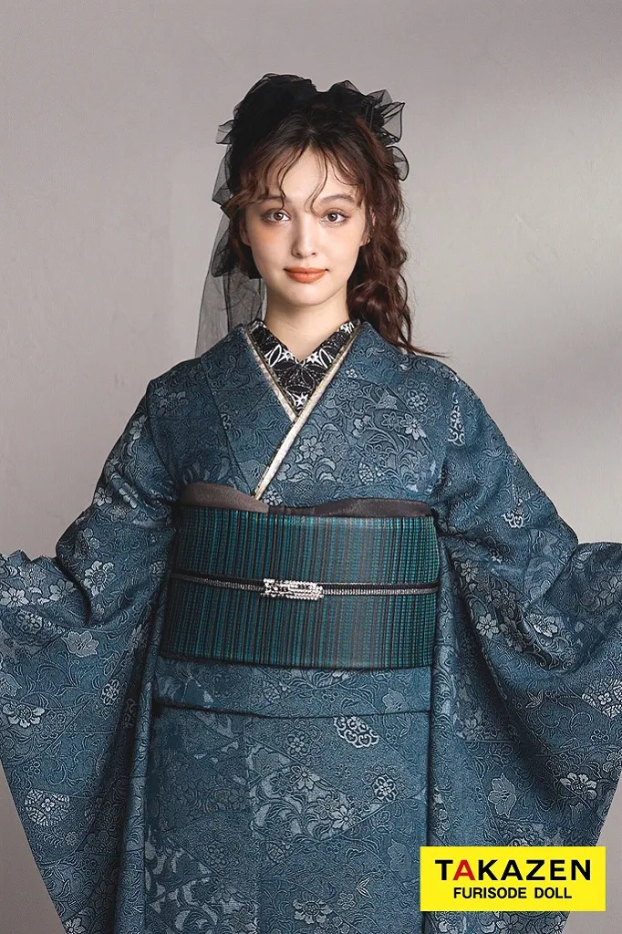 ヴィンテージスタイル エメラルドグリーン/青 無地 大人っぽい クール